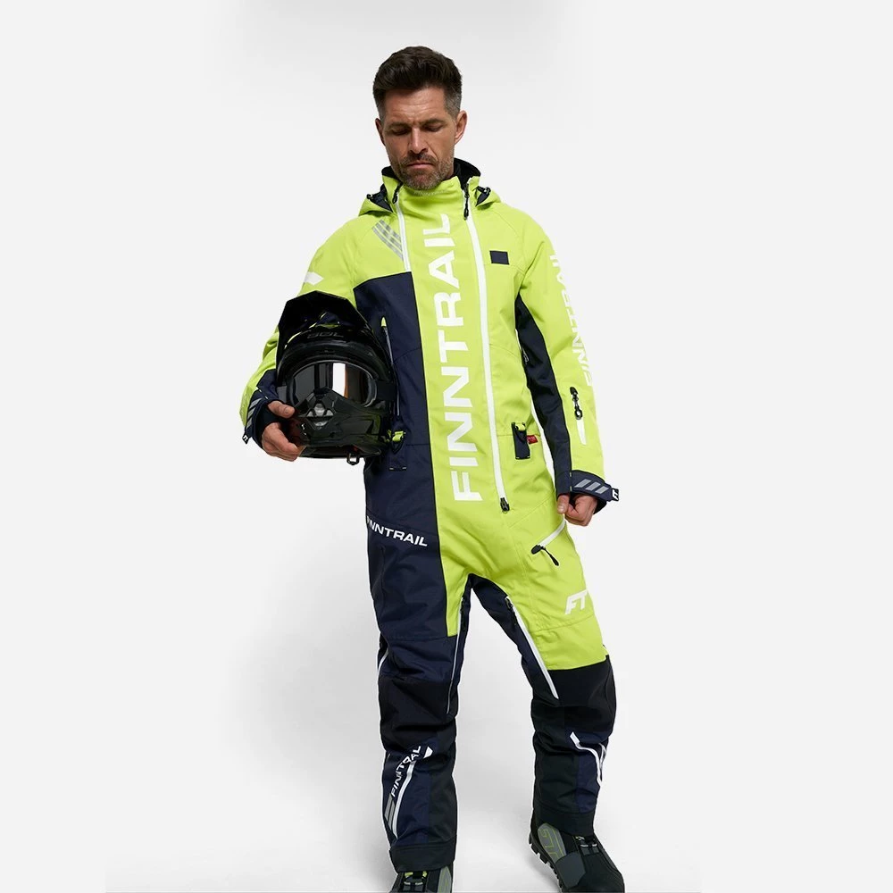 BACKCOUNTRY DarkGreyLime 3901 Snowmobile overall | FINNTRAIL