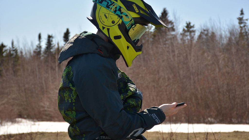 atv rider in off-road helmet