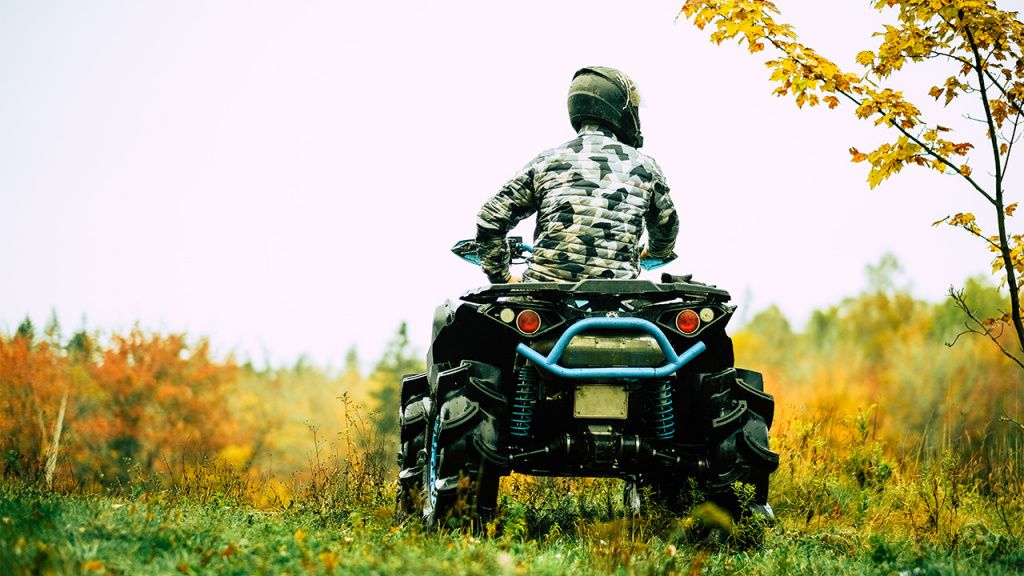 atv riding in autumn