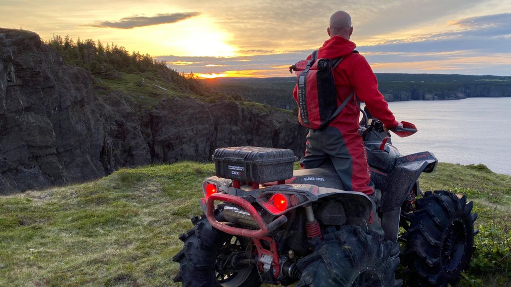 atv riding sunset