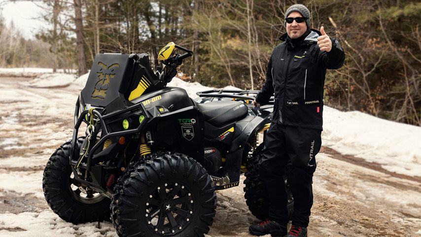 atv near rider in snow