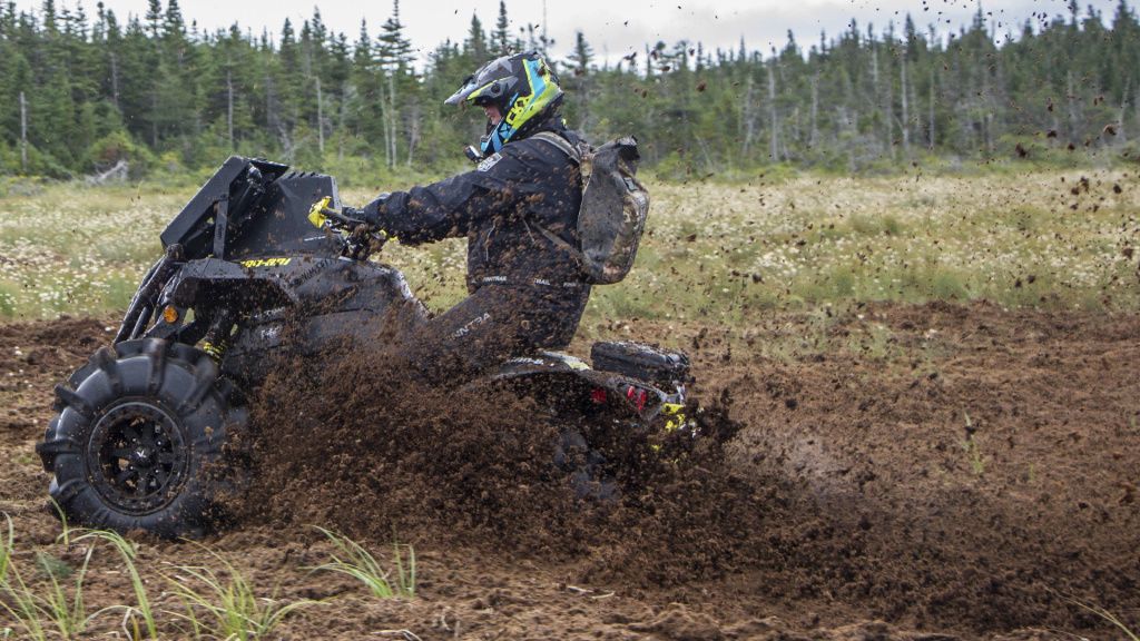 atv riding on mud