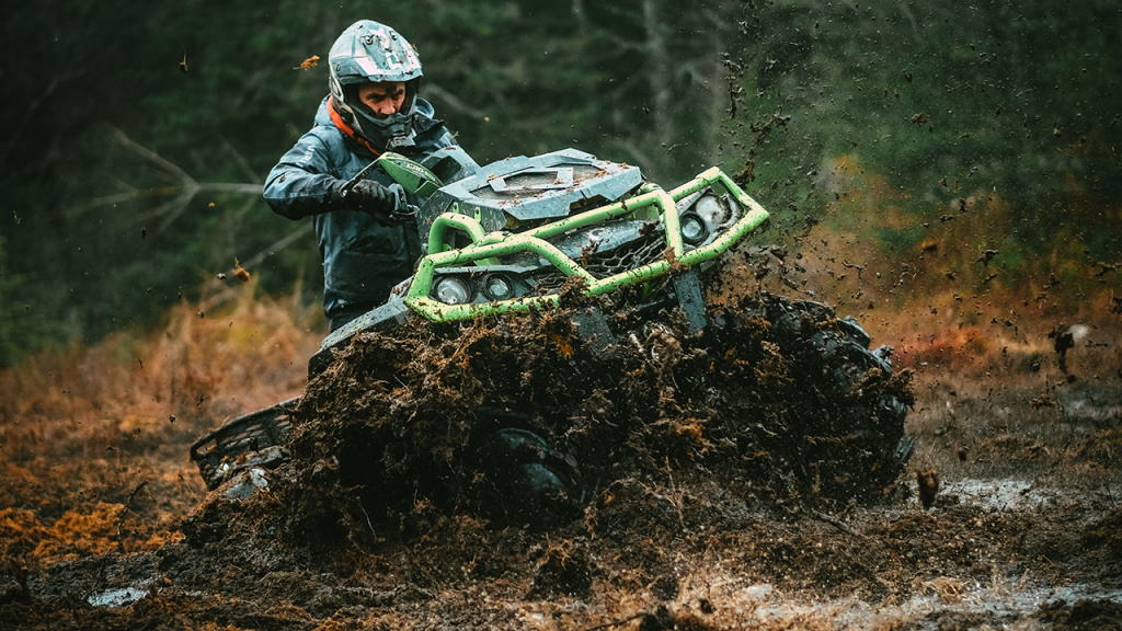 atv riding on mud