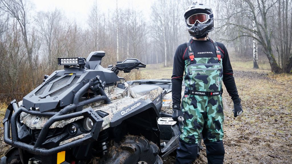 atv riding in woods