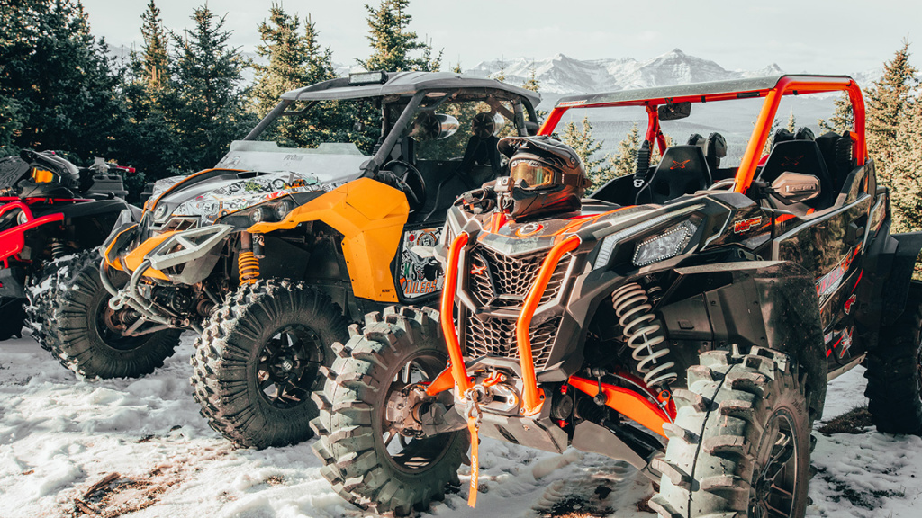  utv in winter in mountain