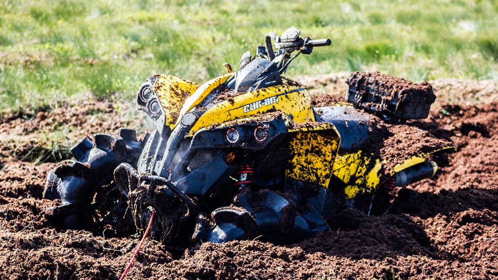 atv stuck in mud