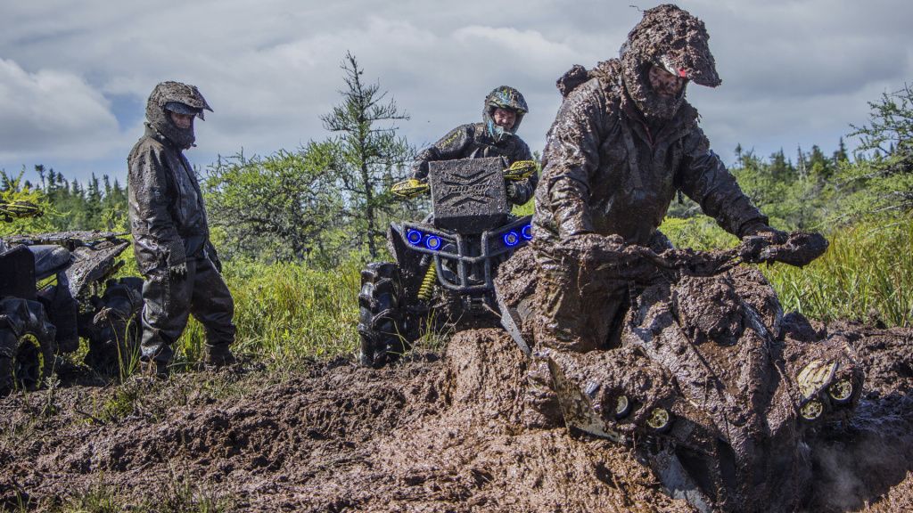 atv riding on mud