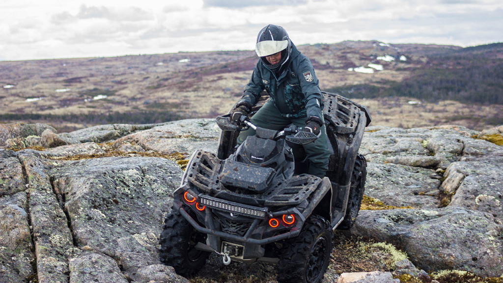 atv riding in rocks