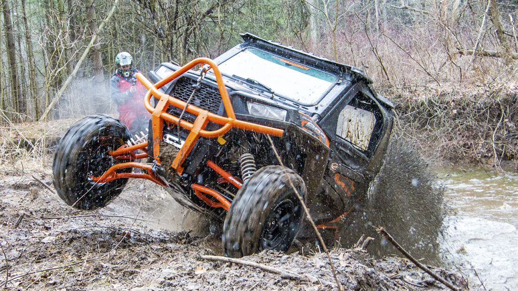 utv riding in mud