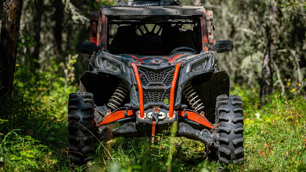 utv in the wood