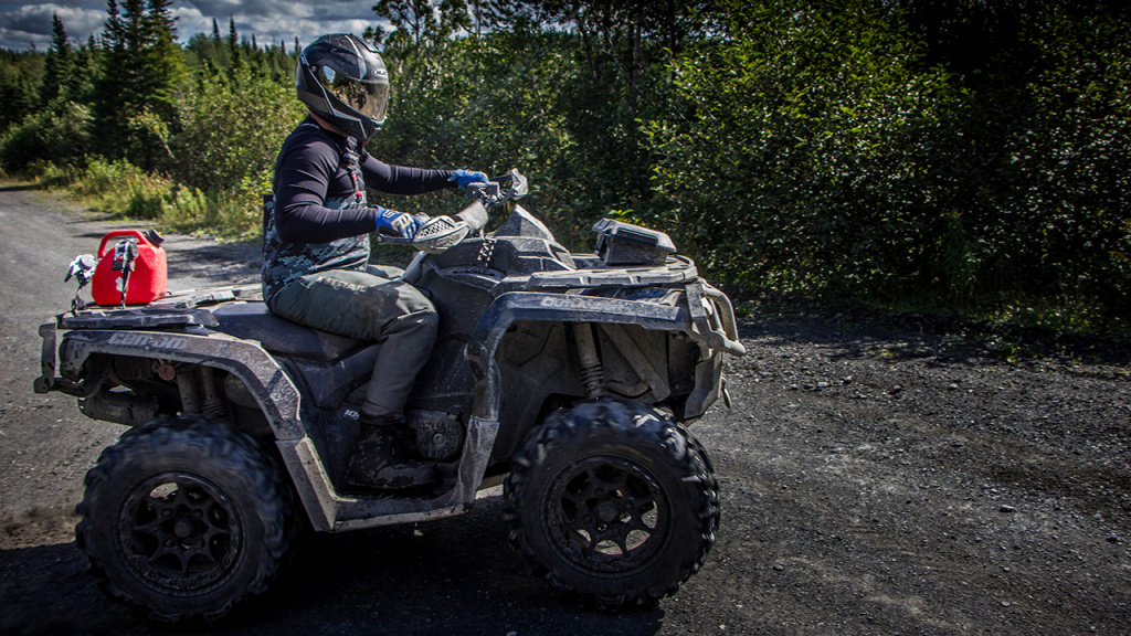 atv riding on road