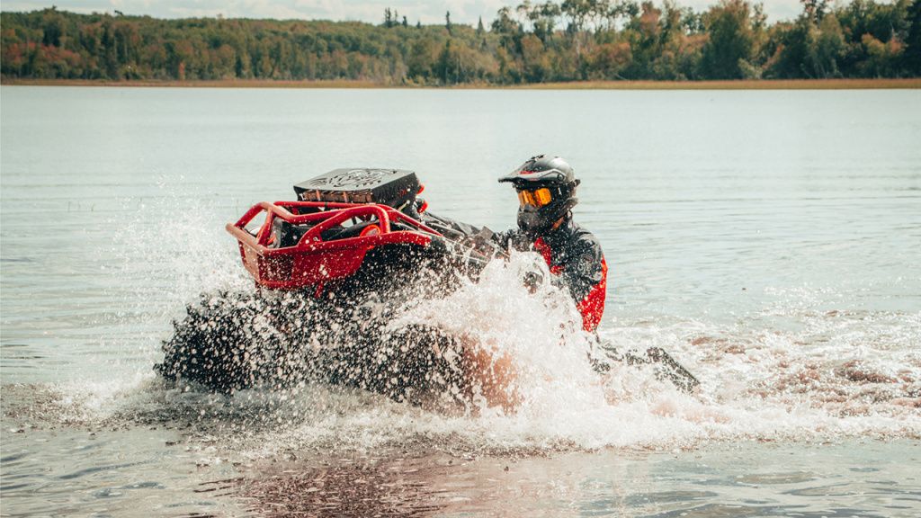 atv in water