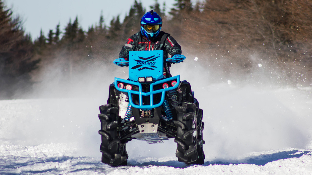 atv riding in snow