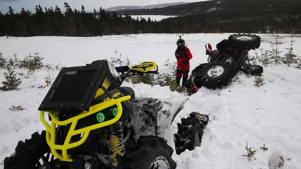 atv in the snow