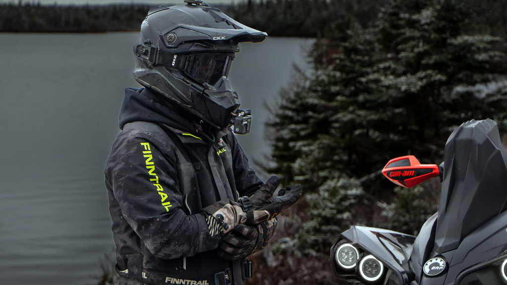 atv and off-road rider in waterproof gear