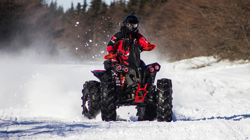 atv riding in winter