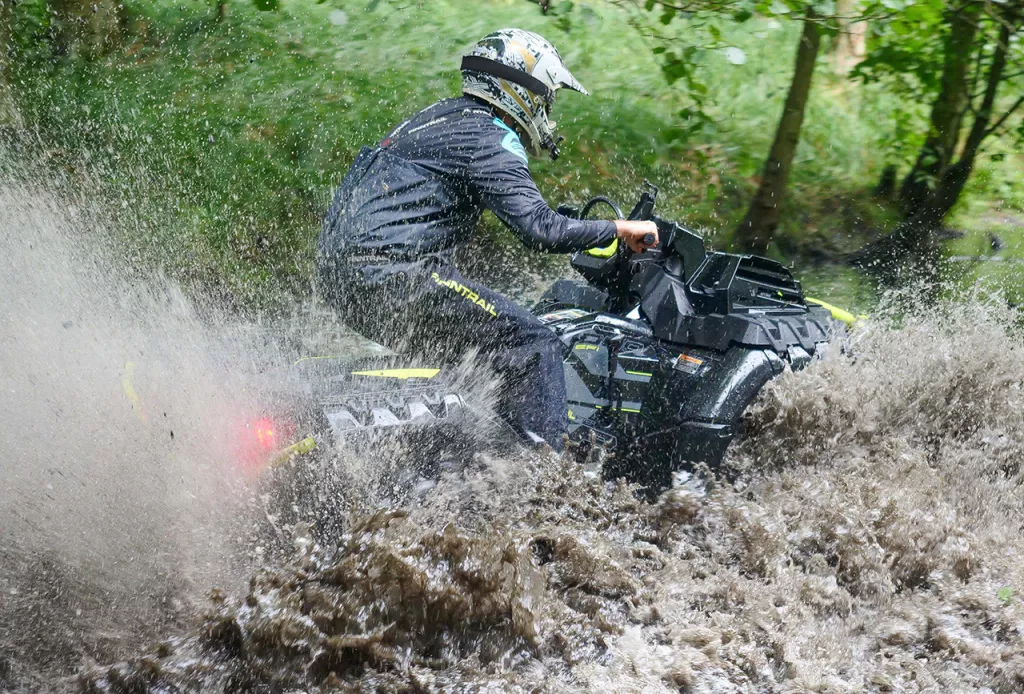 atv riding in waterproof waders