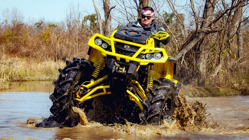 atv riding in mud