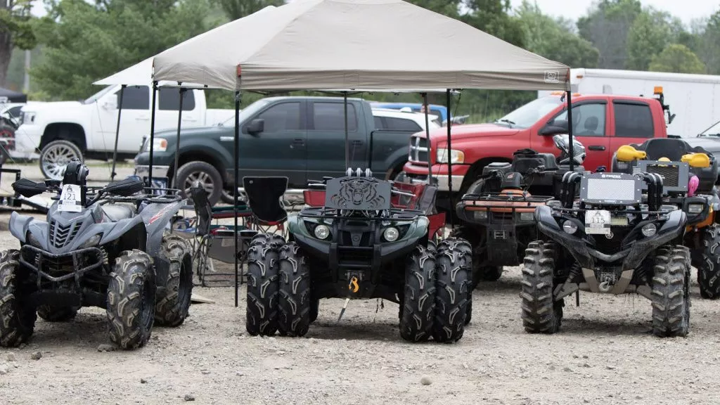 atv in a parking lot