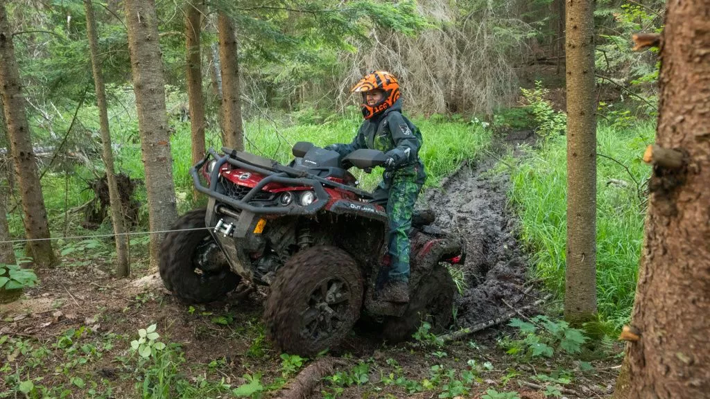  atv pulled on a winch