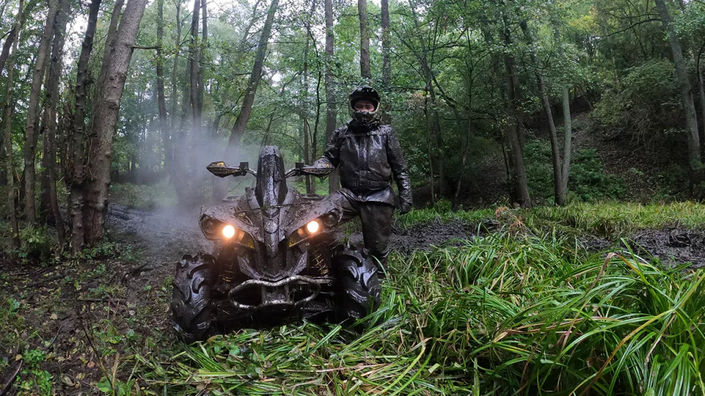 used atv riding in woods