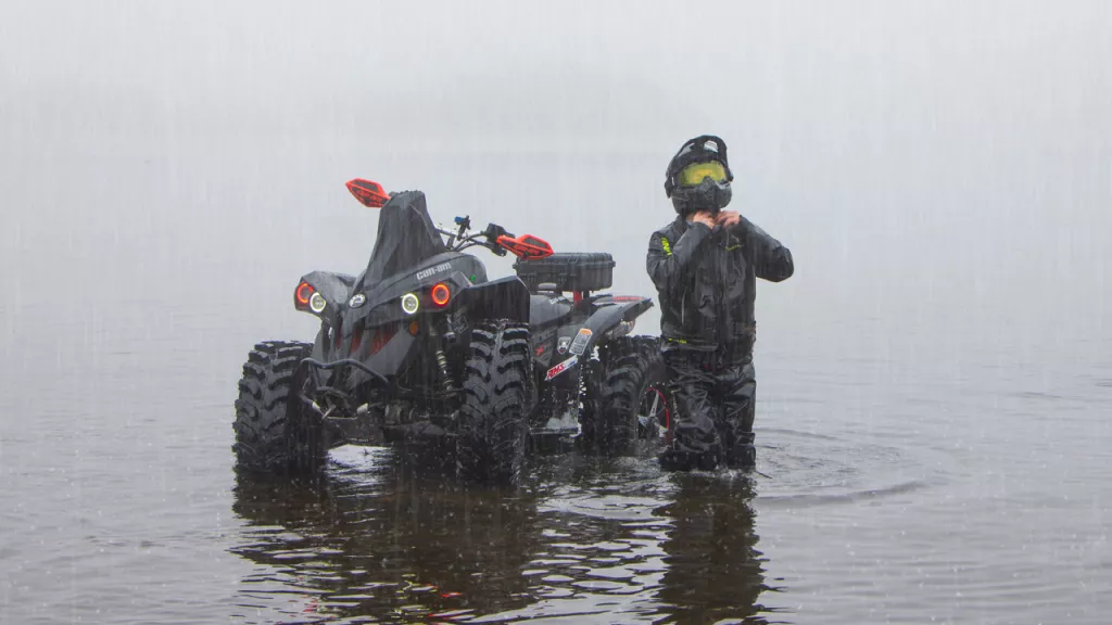 atv riding in water gear